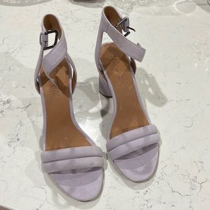 Pale lavender suede dress sandals